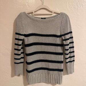 J. Crew Gray and Black Striped Sweater